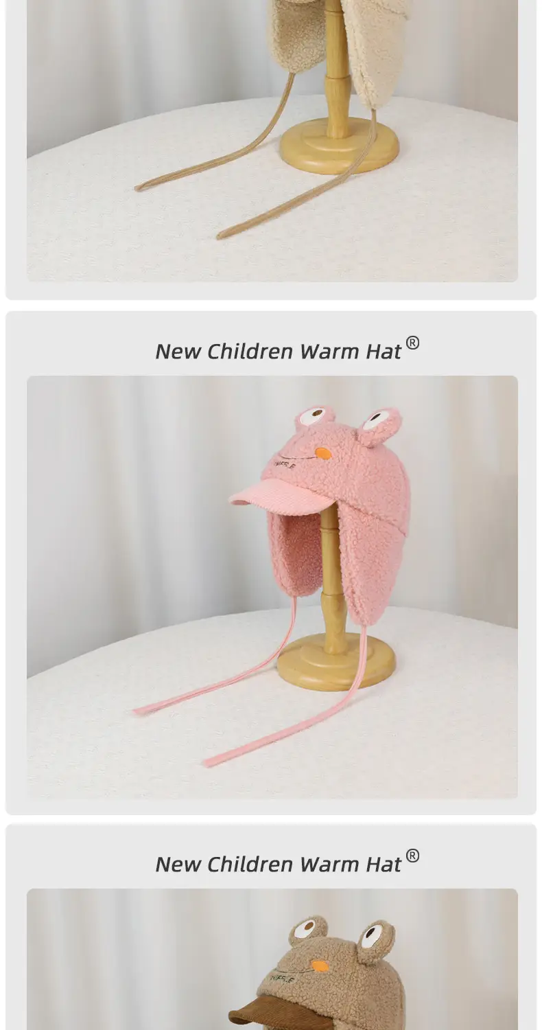 Winter Windproof Ear Hat with Cute Frog Design — feature 7