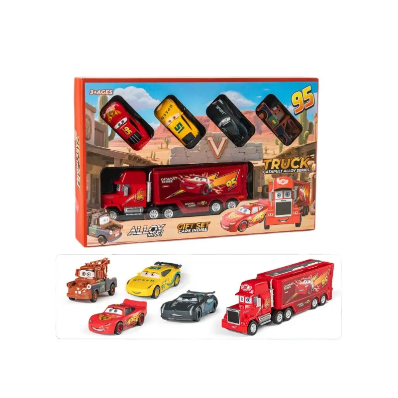 Uncle Mai's Container Truck Lightning Mcqueen Combination Set Cars Alloy Toy Car Kidsren's Racing Catapult