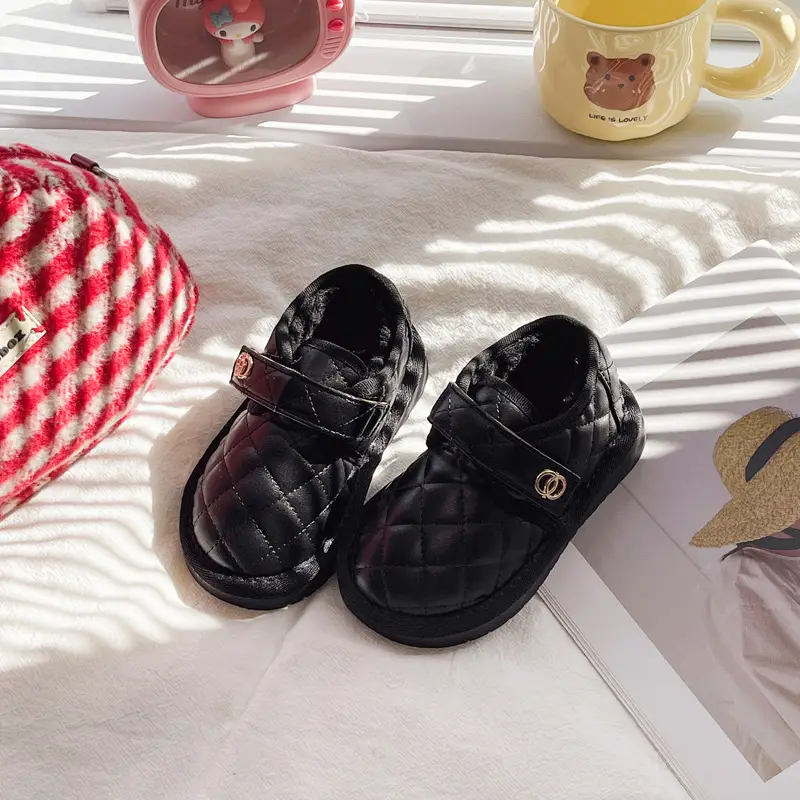 Baby Cotton Shoes Men's Warm Baby Toddler Shoes Soft Sole One-Year-Old Girl's Snow Boots Non-Slip Waterproof Autumn and Winter Style