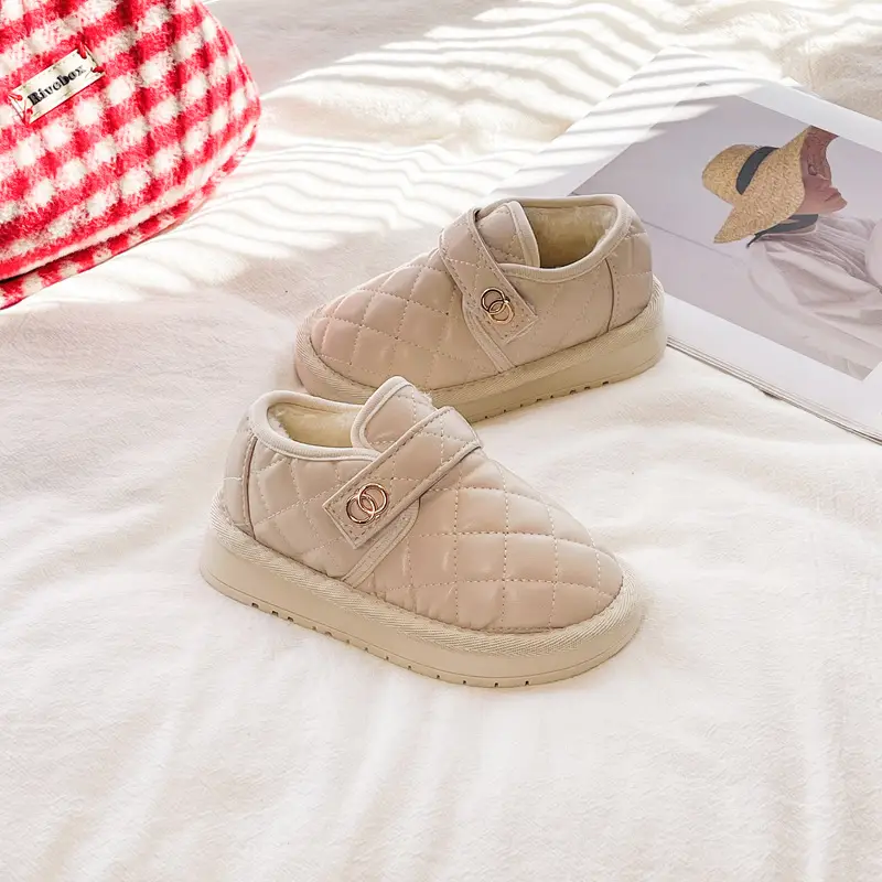 Baby Cotton Shoes Men's Warm Baby Toddler Shoes Soft Sole One-Year-Old Girl's Snow Boots Non-Slip Waterproof Autumn and Winter Style
