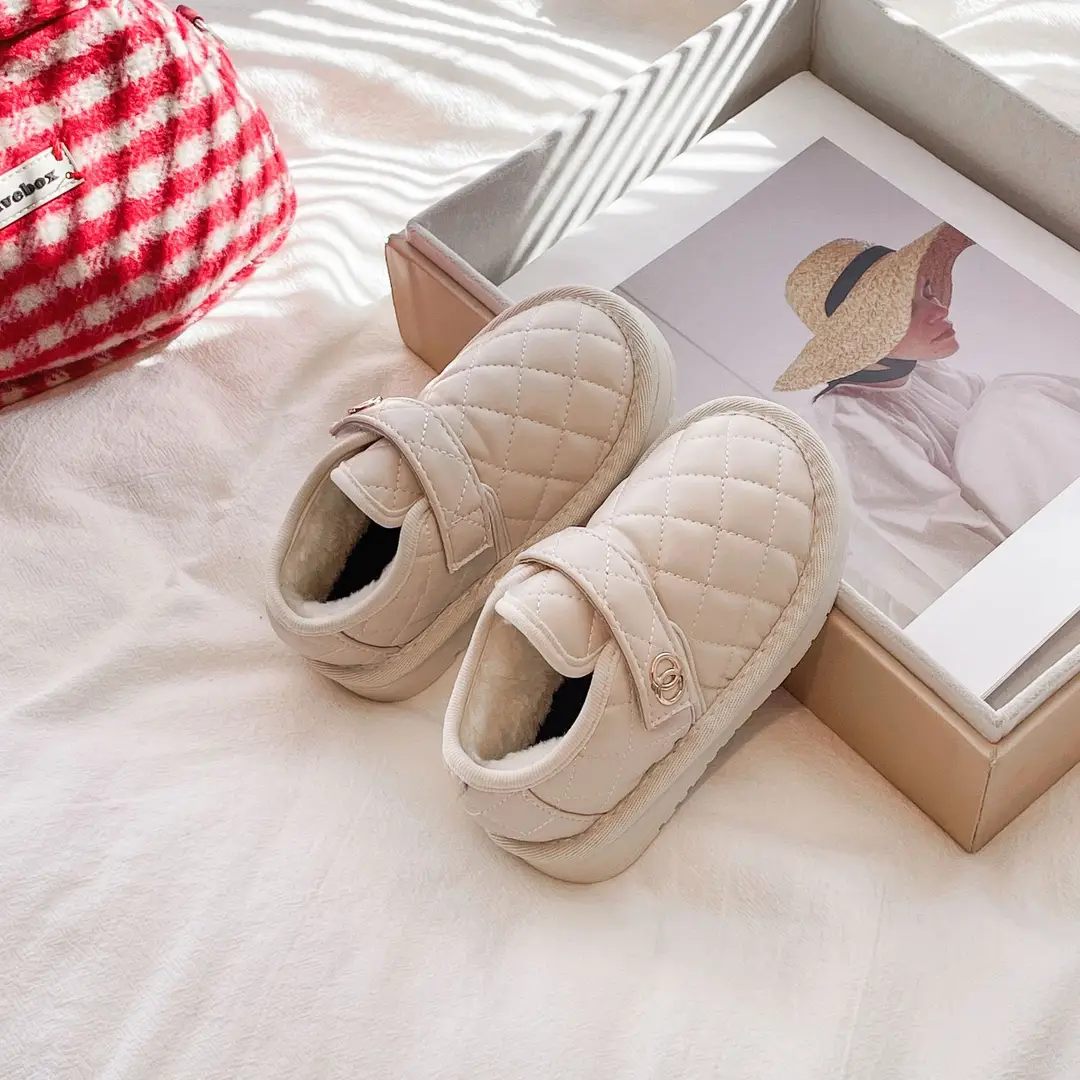 Baby Cotton Shoes Men's Warm Baby Toddler Shoes Soft Sole One-Year-Old Girl's Snow Boots Non-Slip Waterproof Autumn and Winter Style