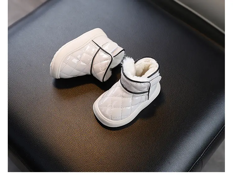 Baby Girl Fleece Lined Snow Boots Black White 1-2Y — feature 13