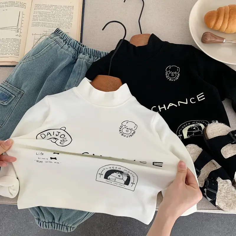 Kids Korean Style T-Shirt White Black Chancer — feature 3