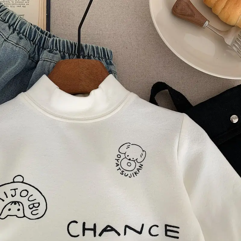 Kids Korean Style T-Shirt White Black Chancer — feature 5