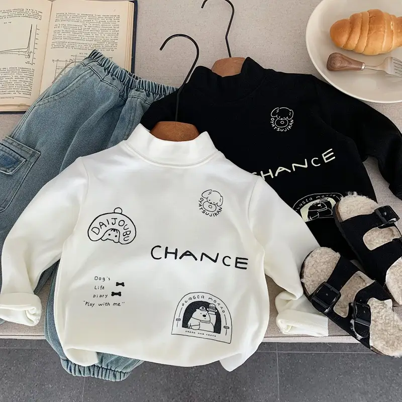 Kids Korean Style T-Shirt White Black Chancer — feature 7