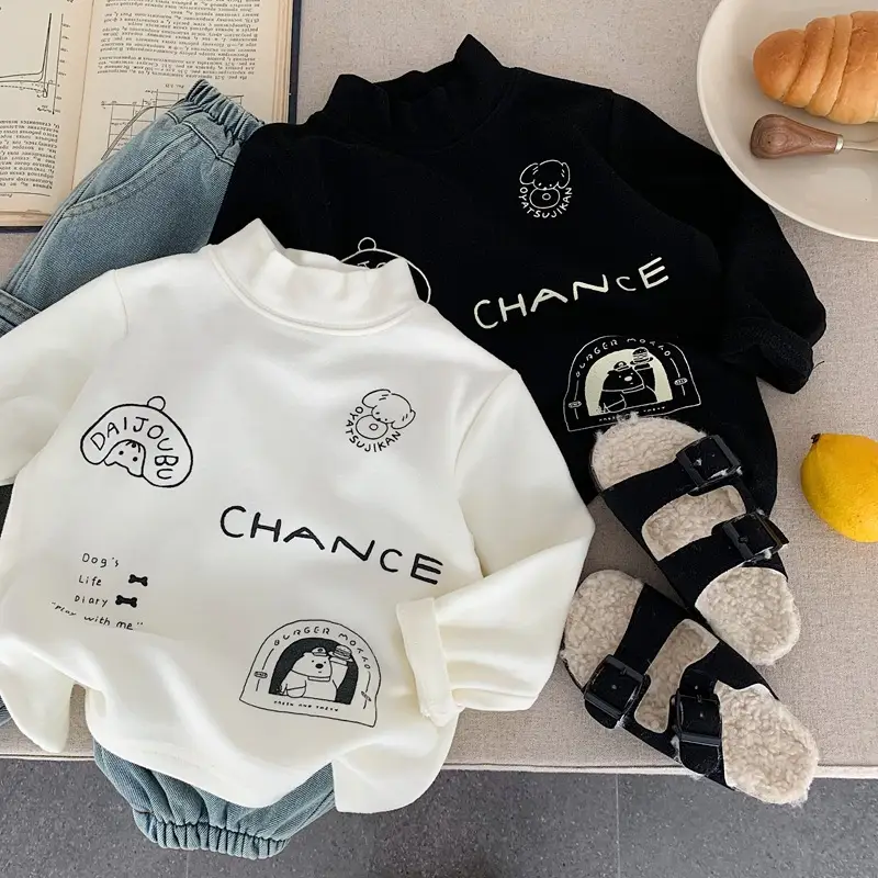Kids Korean Style T-Shirt White Black Chancer — feature 8