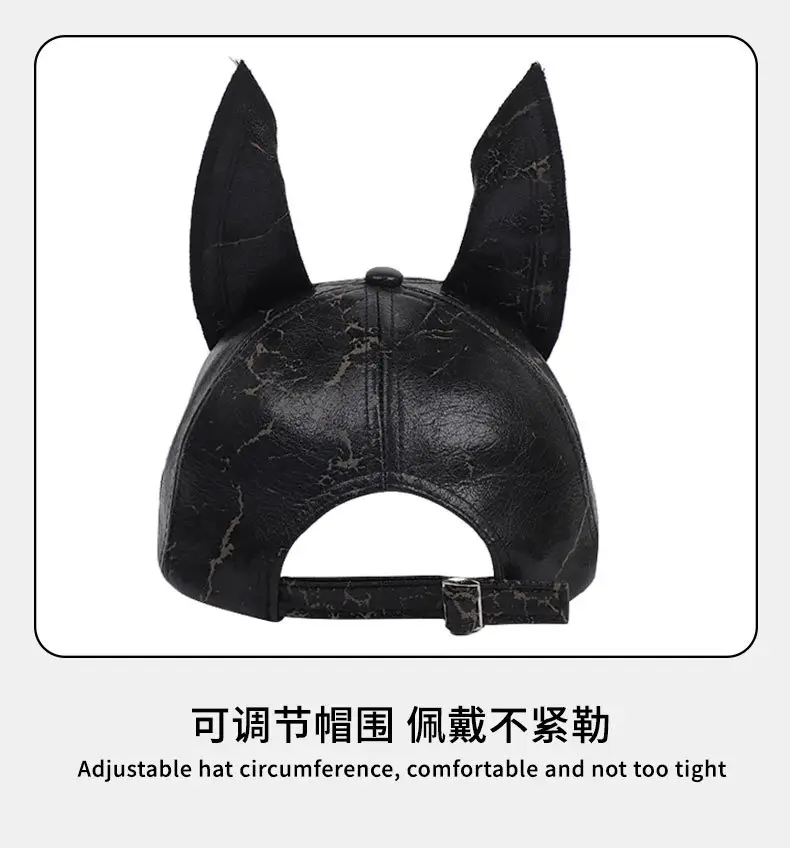 PU Leather Doberman Hat with Rivets Unisex Hip Hop Cap — feature 13