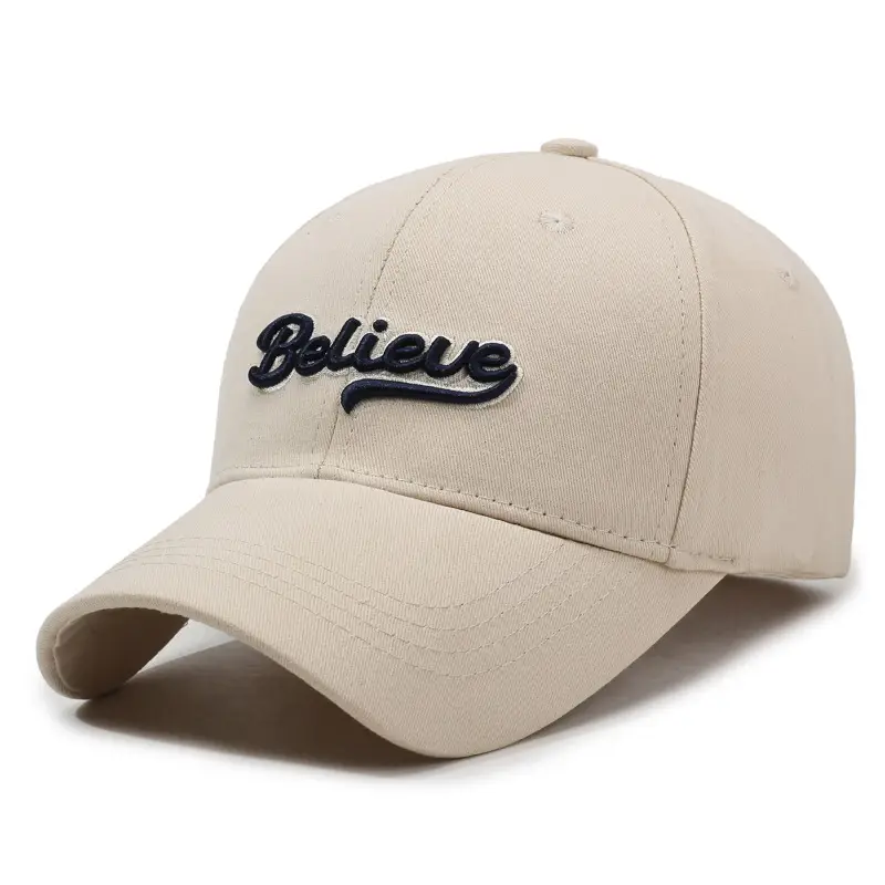 Korean Style Grey Baseball Cap with Embroidery for Spring Autumn