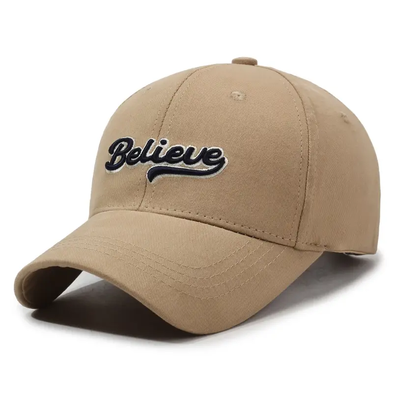 Korean Style Grey Baseball Cap with Embroidery for Spring Autumn