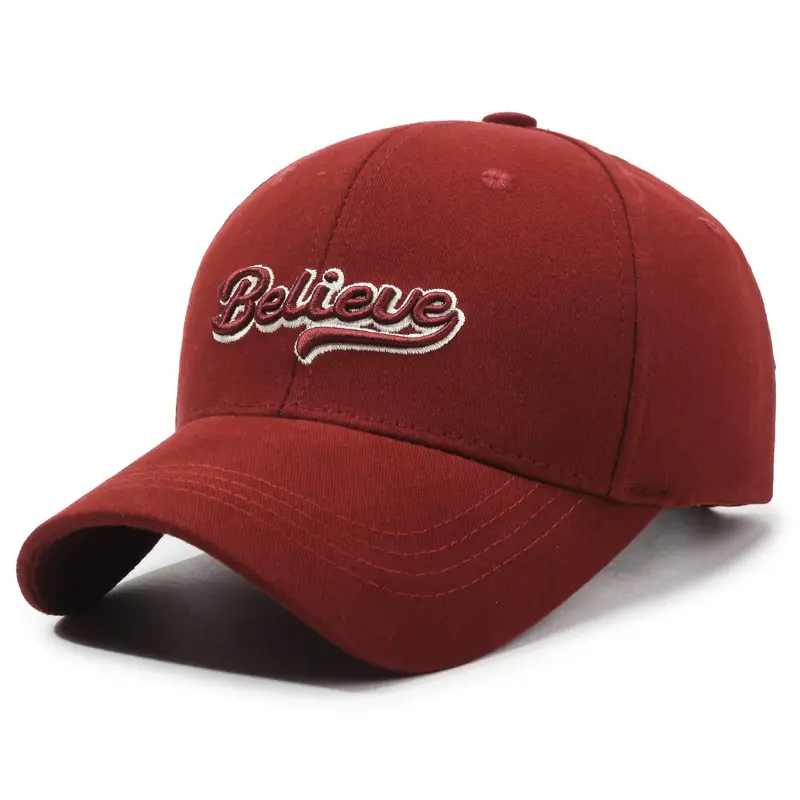 Korean Style Grey Baseball Cap with Embroidery for Spring Autumn