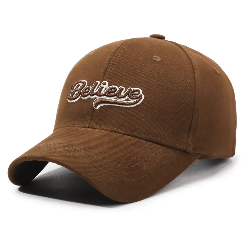 Korean Style Grey Baseball Cap with Embroidery for Spring Autumn