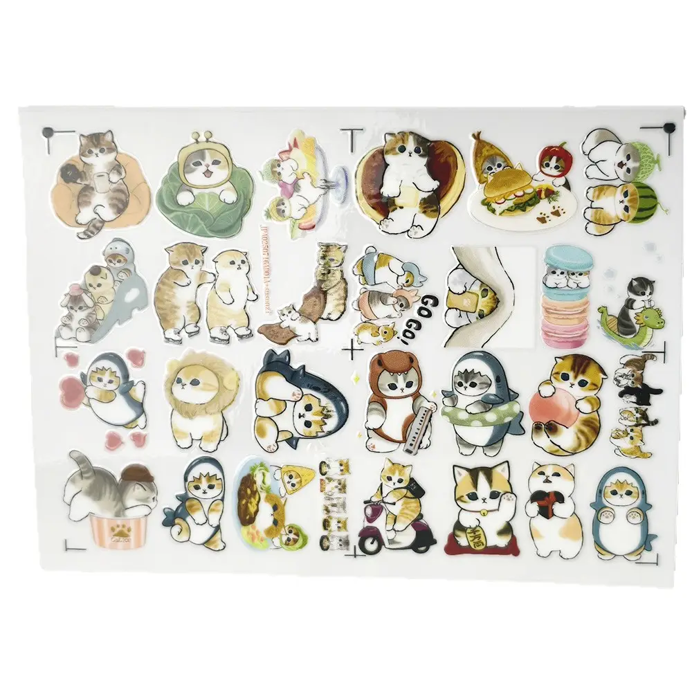 Mofusand Hollow Three-Dimensional Waterproof Decorative Stickers Notebook Uv Transfer Stickers Crystal Label Customization - Image 7