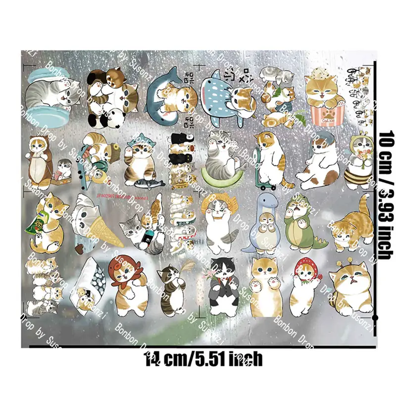 Mofusand Hollow Three-Dimensional Waterproof Decorative Stickers Notebook Uv Transfer Stickers Crystal Label Customization - Image 2