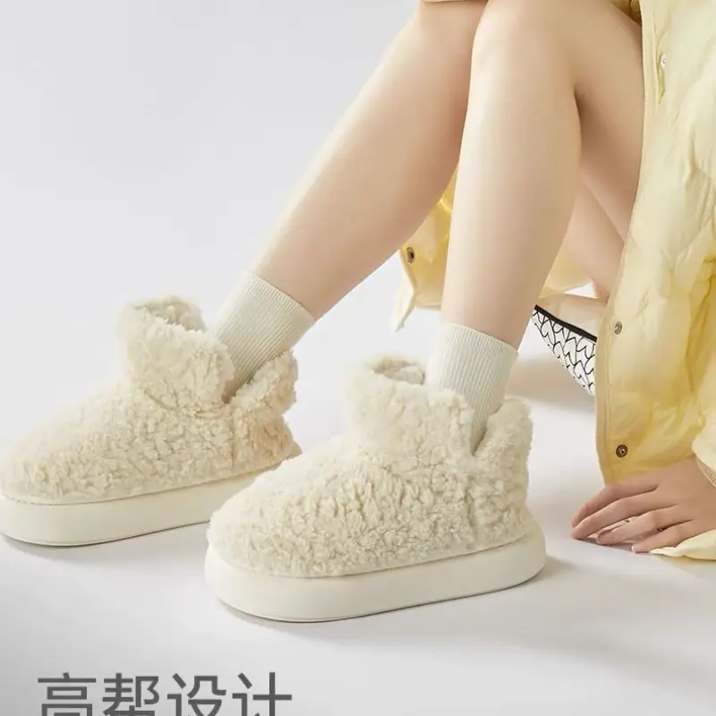 Warm Plush Cotton Slippers Women Winter Cozy - Image 4