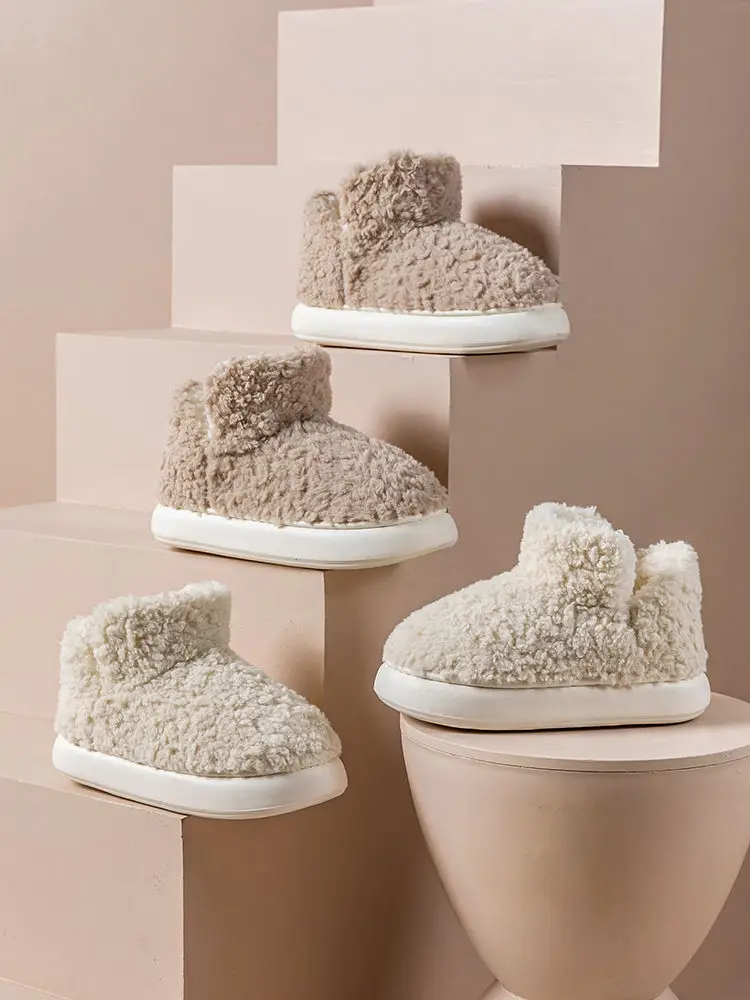 Warm Plush Cotton Slippers Women Winter Cozy — feature 1