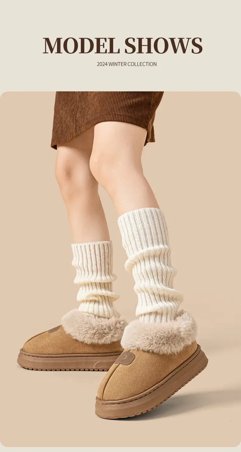 Thick-Soled Bag-Heeled Cotton Slippers for Women in Autumn and Winter, Soft-Soled Home Warm Home Couple Snow Boots for Men to Wear Outside — feature 9