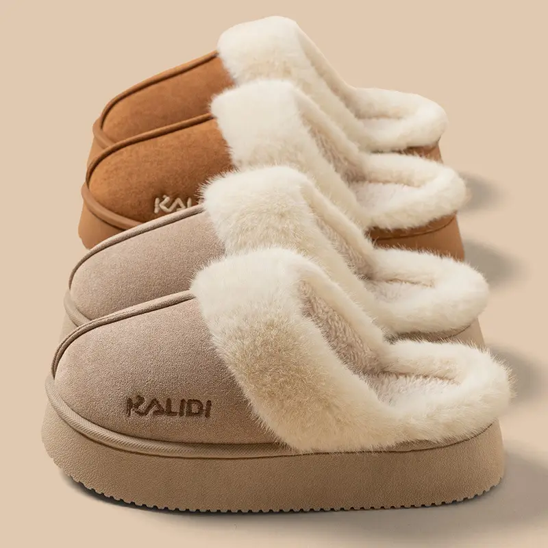 Women's Cotton Warm Slippers Closed Toe Autumn Winter