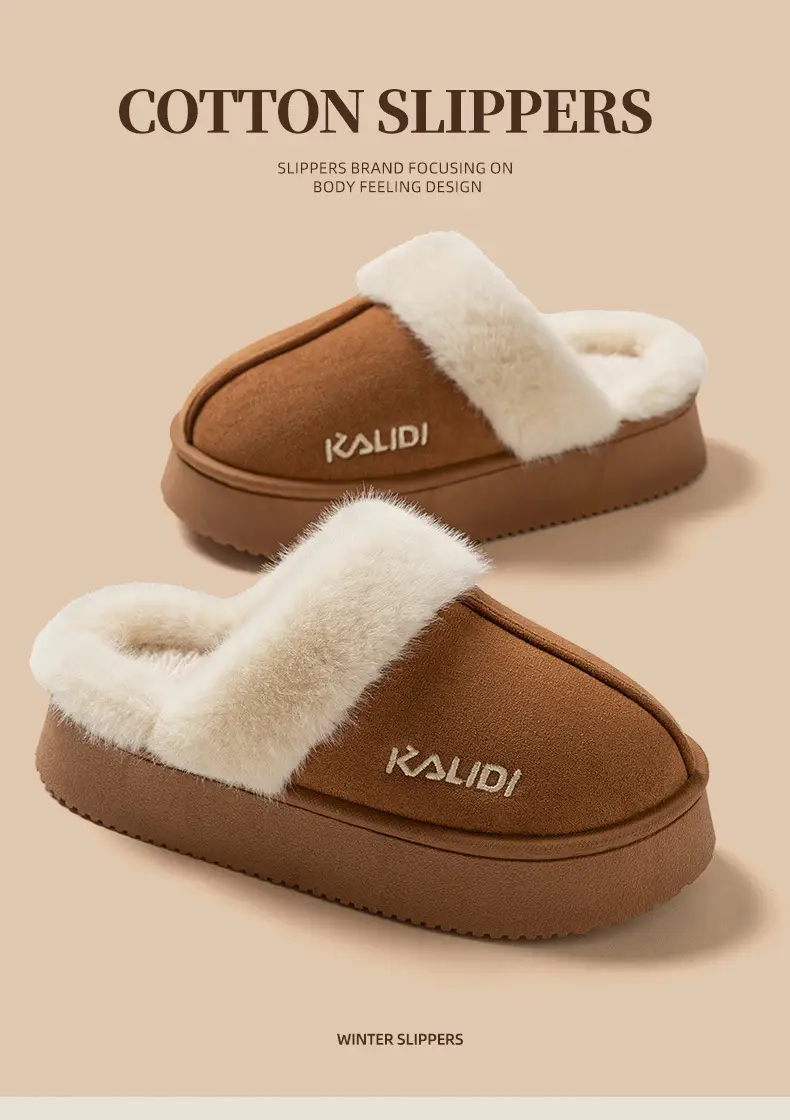 Women's Cotton Warm Slippers Closed Toe Autumn Winter — feature 1