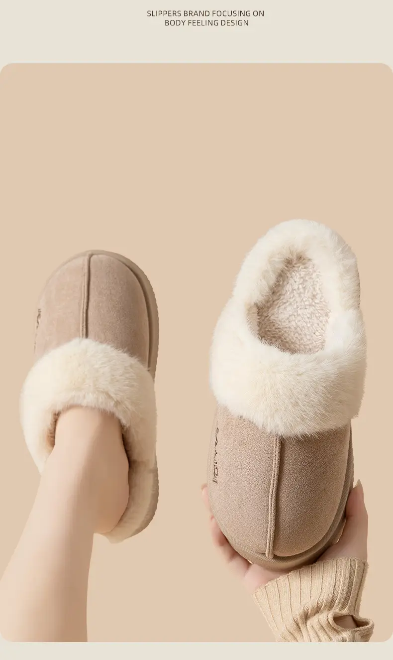 Women's Cotton Warm Slippers Closed Toe Autumn Winter — feature 11