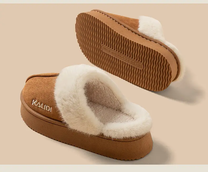 Women's Cotton Warm Slippers Closed Toe Autumn Winter — feature 2