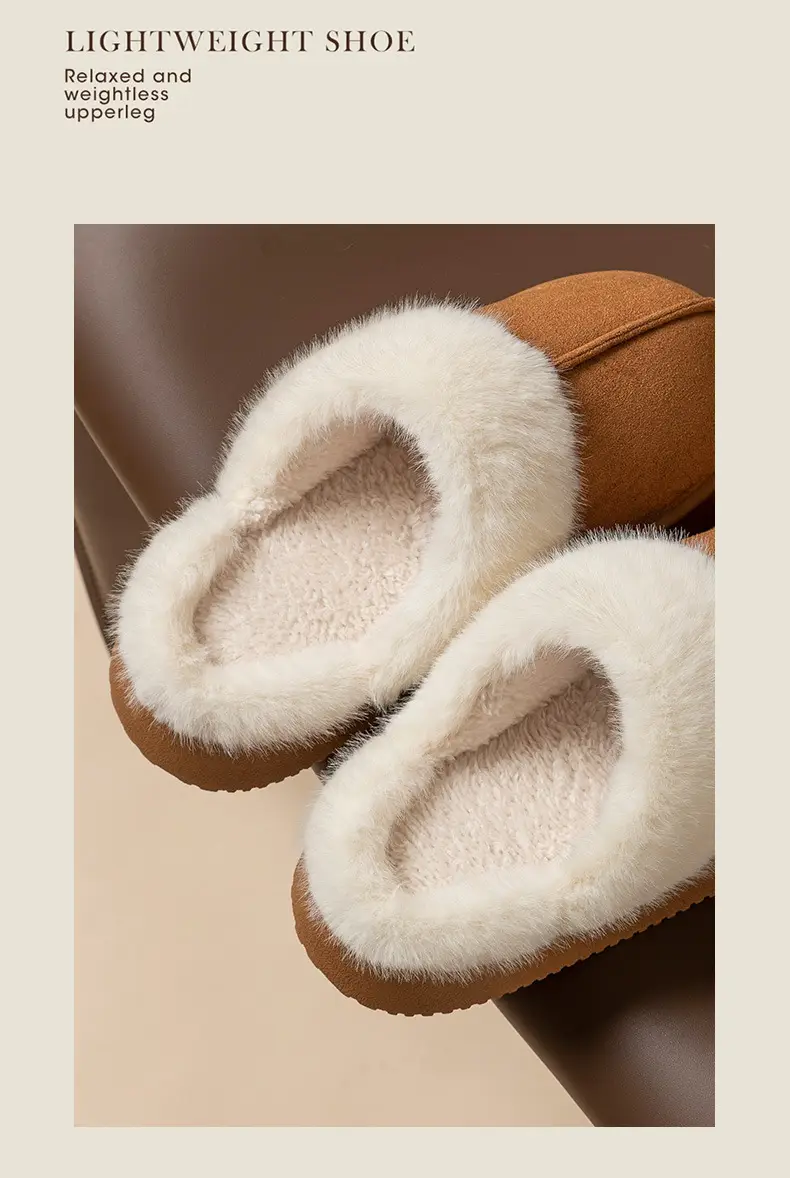 Women's Cotton Warm Slippers Closed Toe Autumn Winter — feature 5
