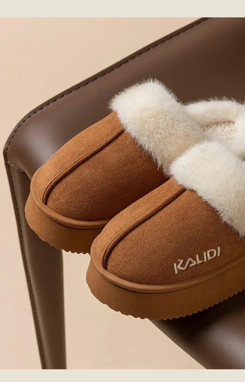 Women's Cotton Warm Slippers Closed Toe Autumn Winter — feature 6