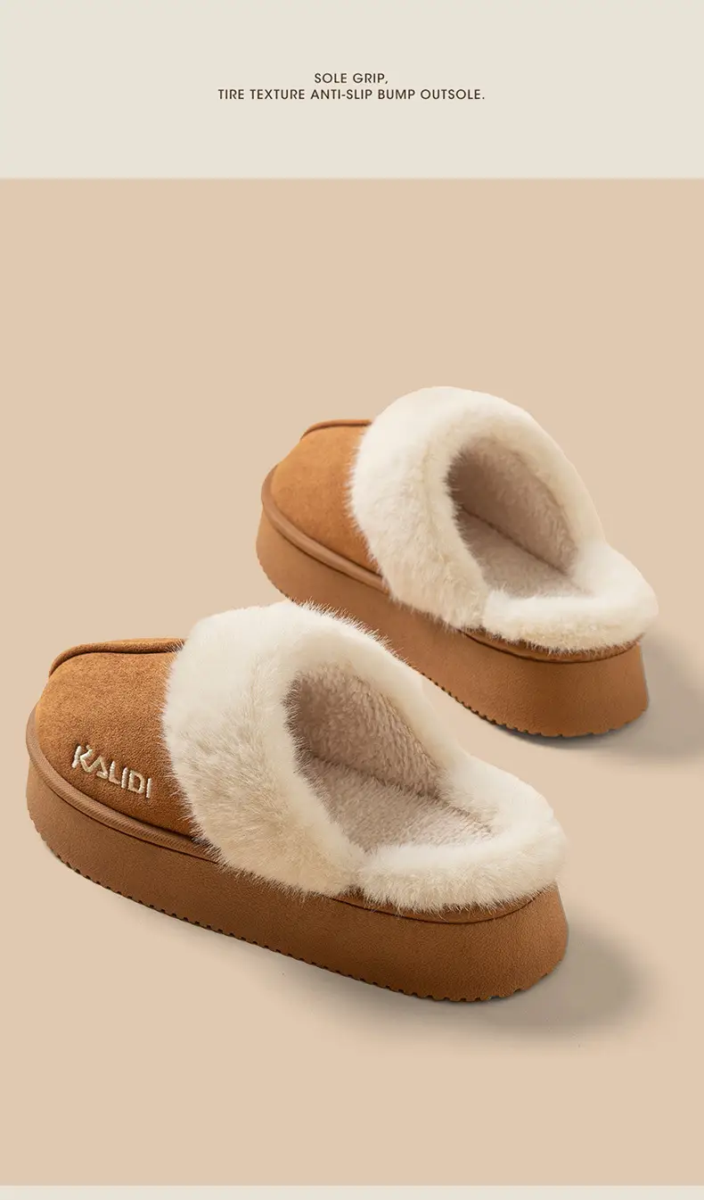 Women's Cotton Warm Slippers Closed Toe Autumn Winter — feature 7