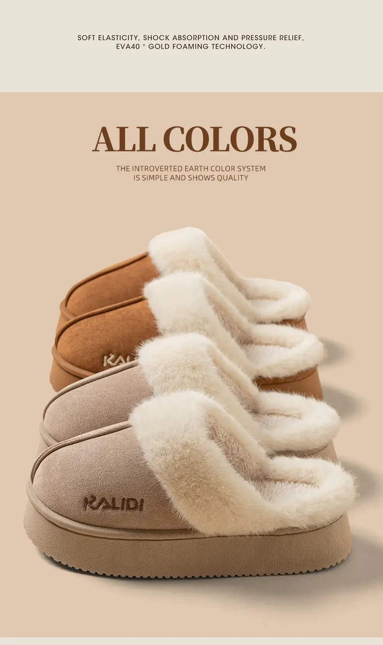 Women's Cotton Warm Slippers Closed Toe Autumn Winter — feature 8