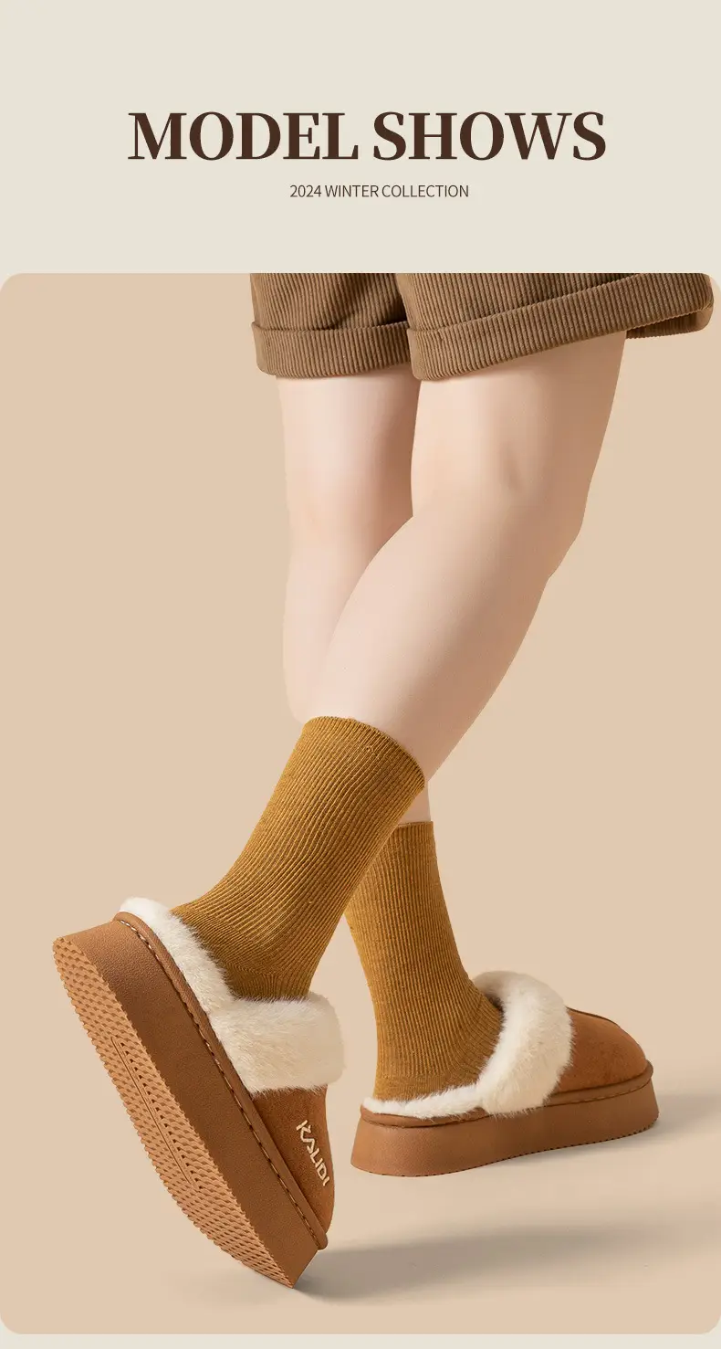 Women's Cotton Warm Slippers Closed Toe Autumn Winter — feature 9