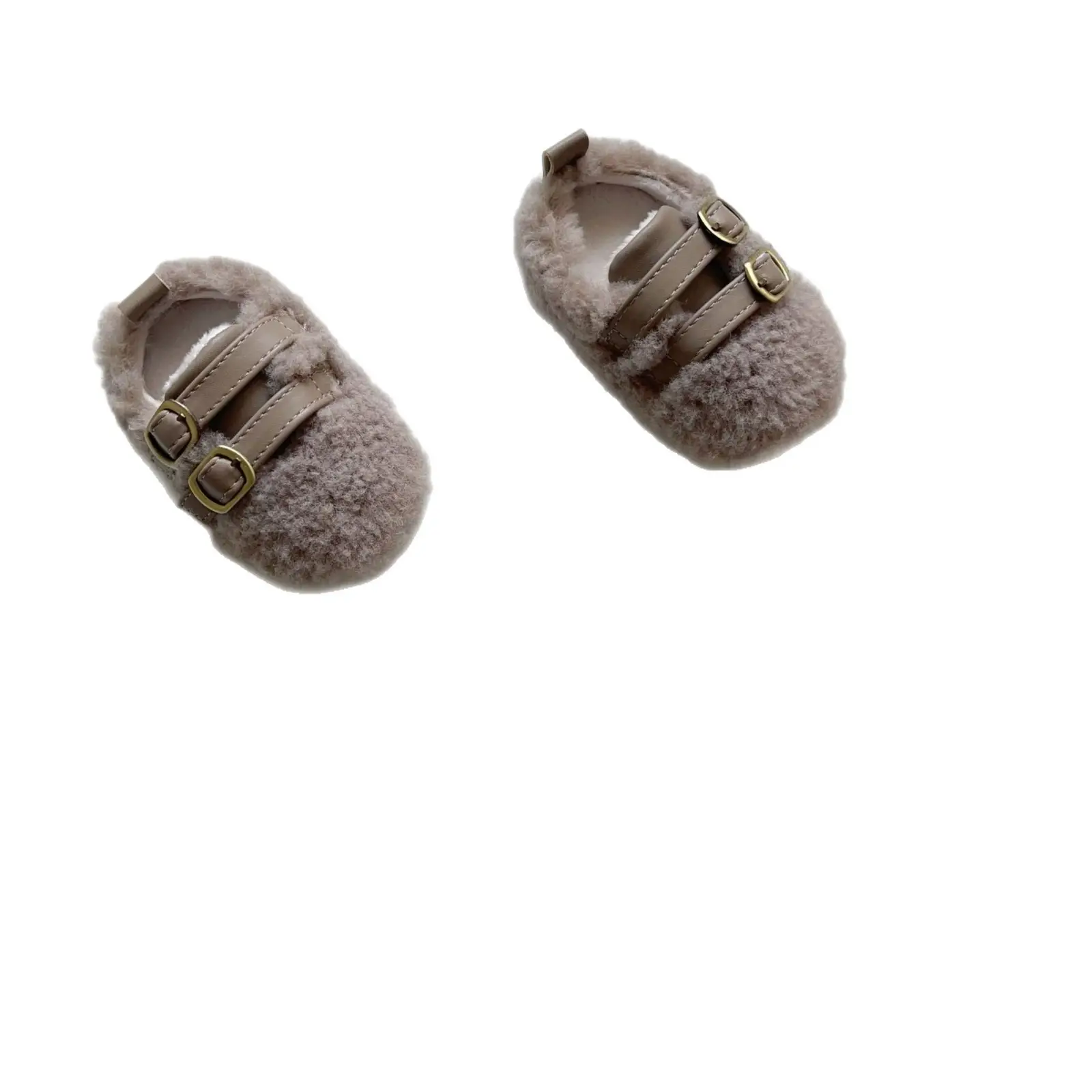 Baby Velvet Faux Fur Laced Shoes for Toddler Winter