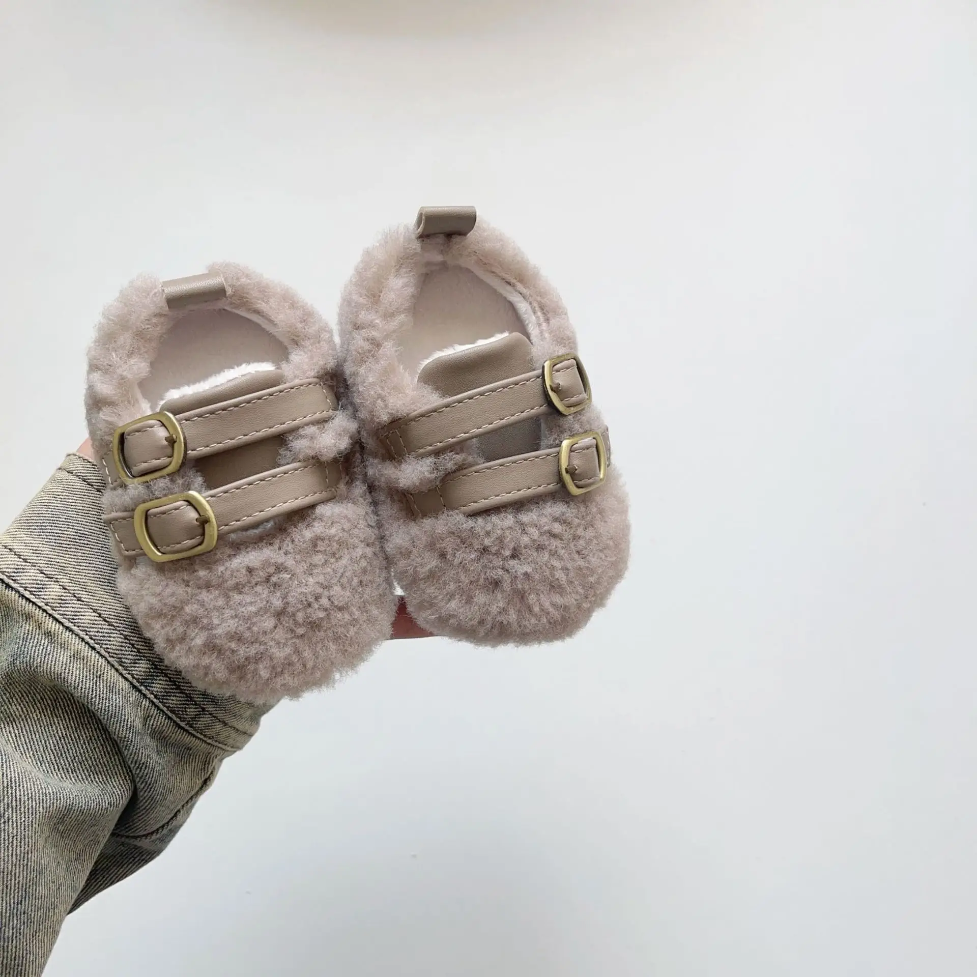 Baby Velvet Faux Fur Laced Shoes for Toddler Winter — feature 16