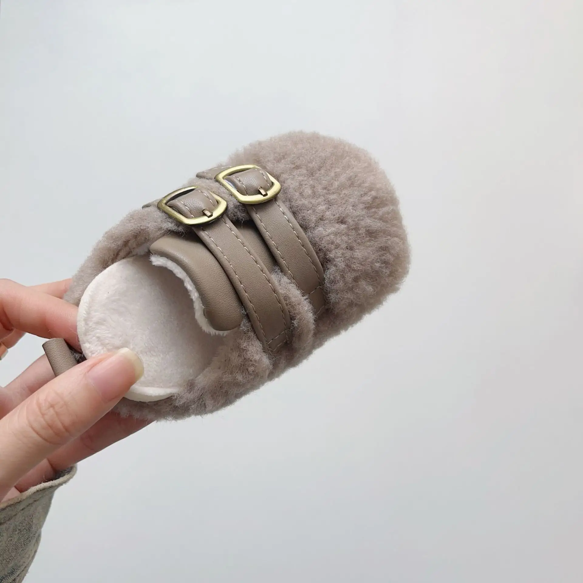Baby Velvet Faux Fur Laced Shoes for Toddler Winter — feature 18