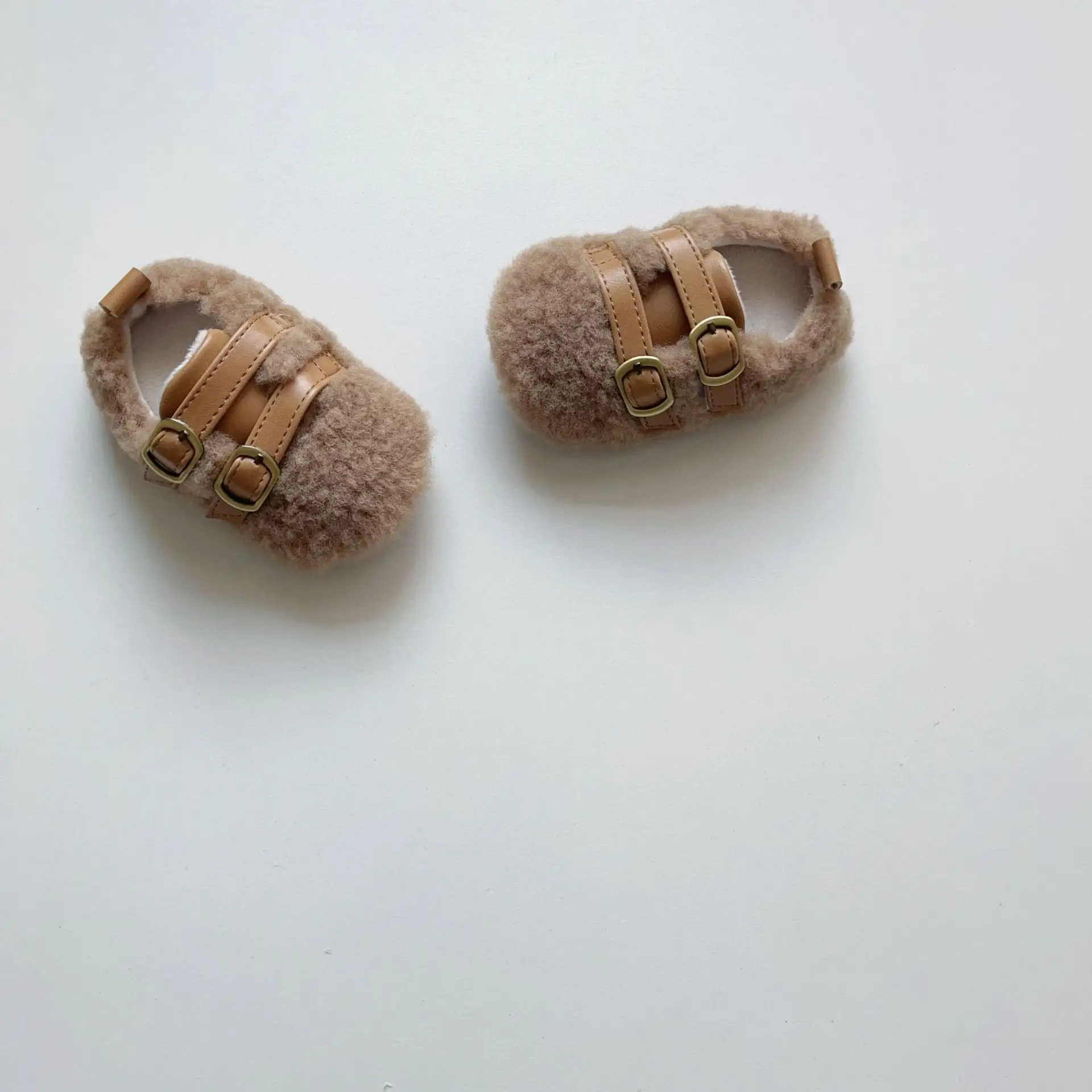 Baby Velvet Faux Fur Laced Shoes for Toddler Winter