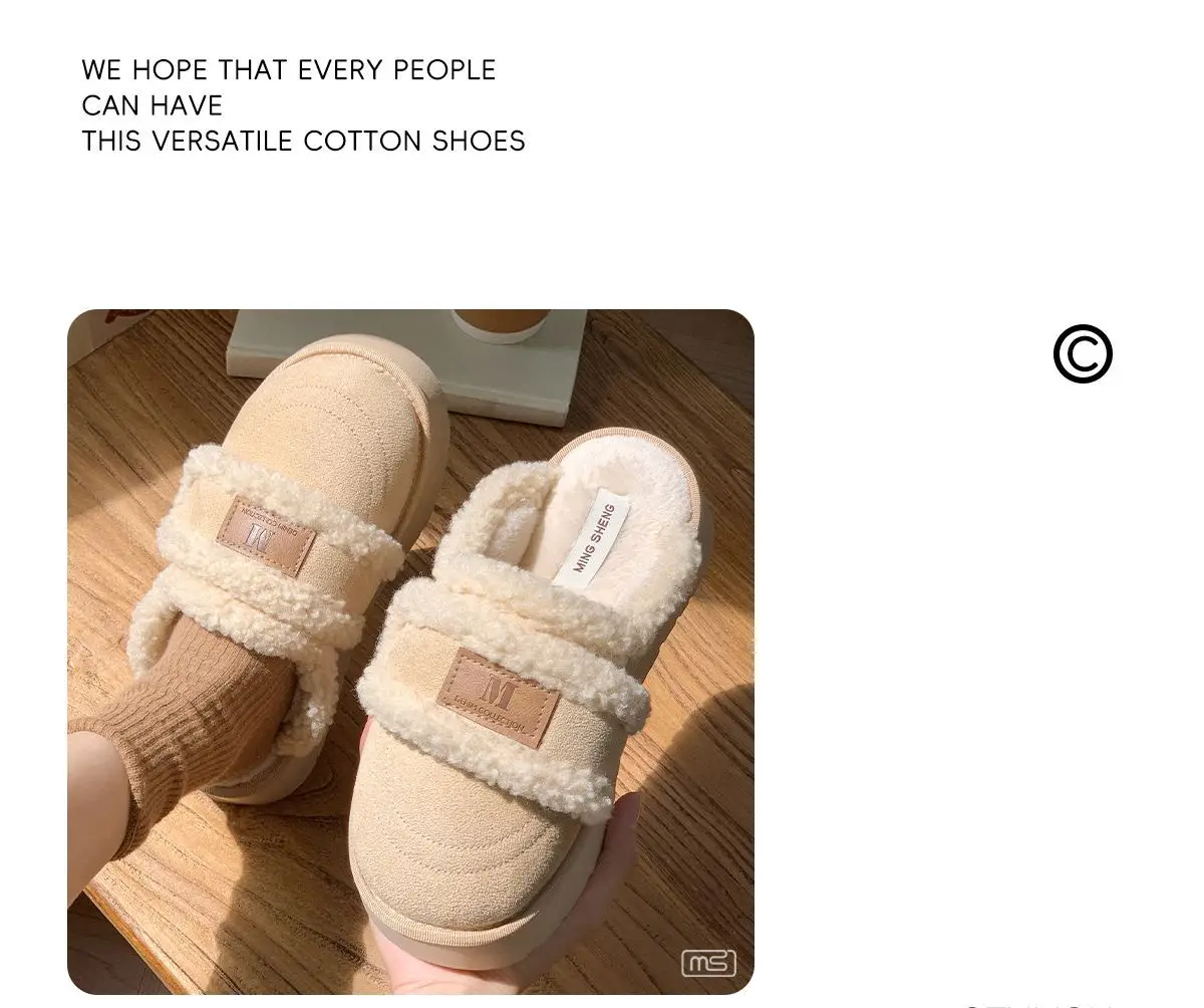 Women Winter Velvet Slippers with Thick Sole — feature 4
