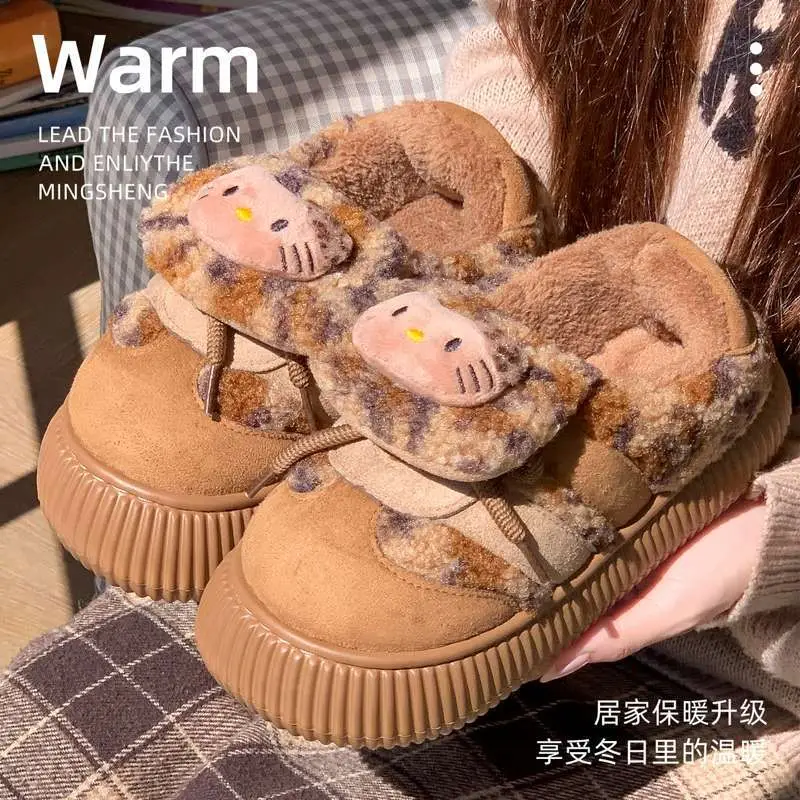 2025 Winter Plush Cat Slippers Black Non-Slip - Image 3