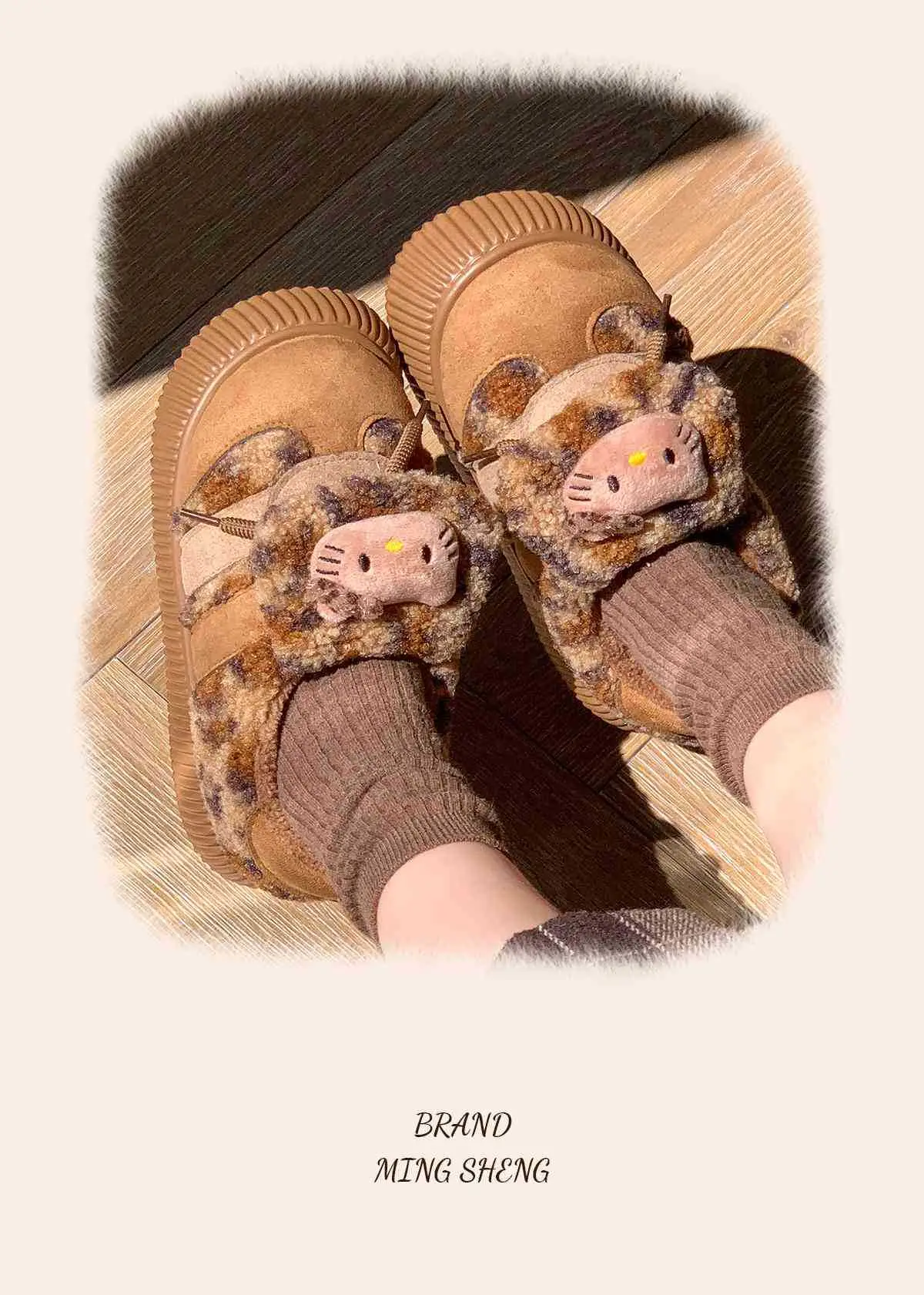 2025 Winter Plush Cat Slippers Black Non-Slip — feature 5