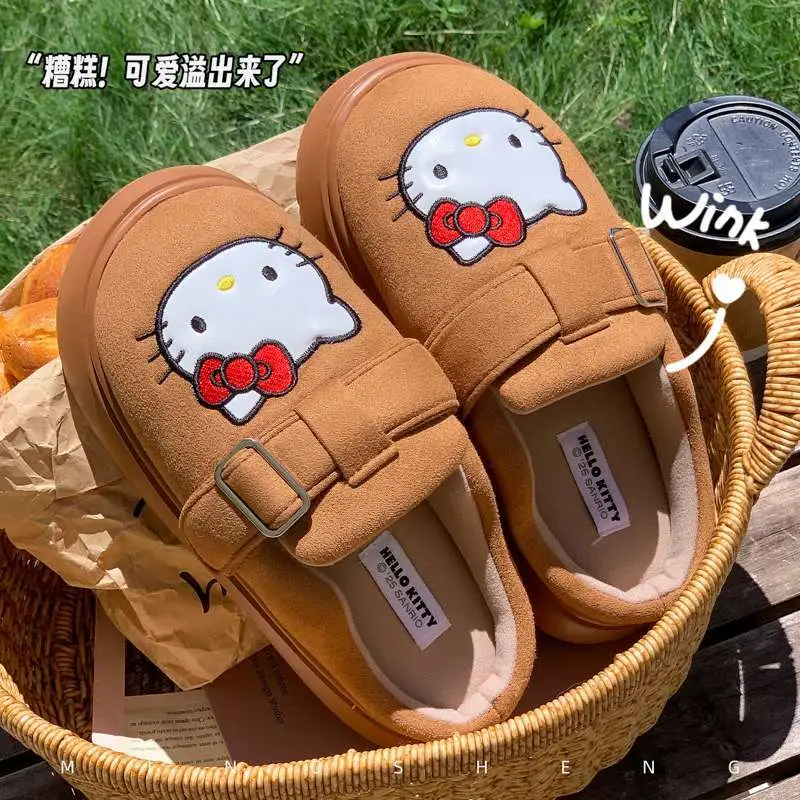 2025 New Genuine Authorized Hello Kt Cotton Slippers for Home, Thick Soles, Warm and Comfortable, Casual Outer Wear - Image 5