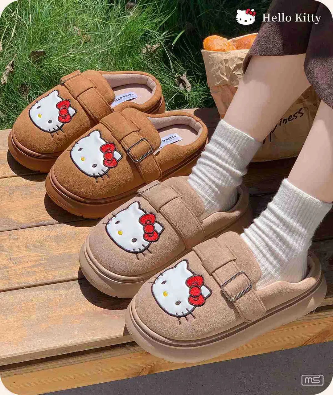 2025 New Genuine Authorized Hello Kt Cotton Slippers for Home, Thick Soles, Warm and Comfortable, Casual Outer Wear — feature 6