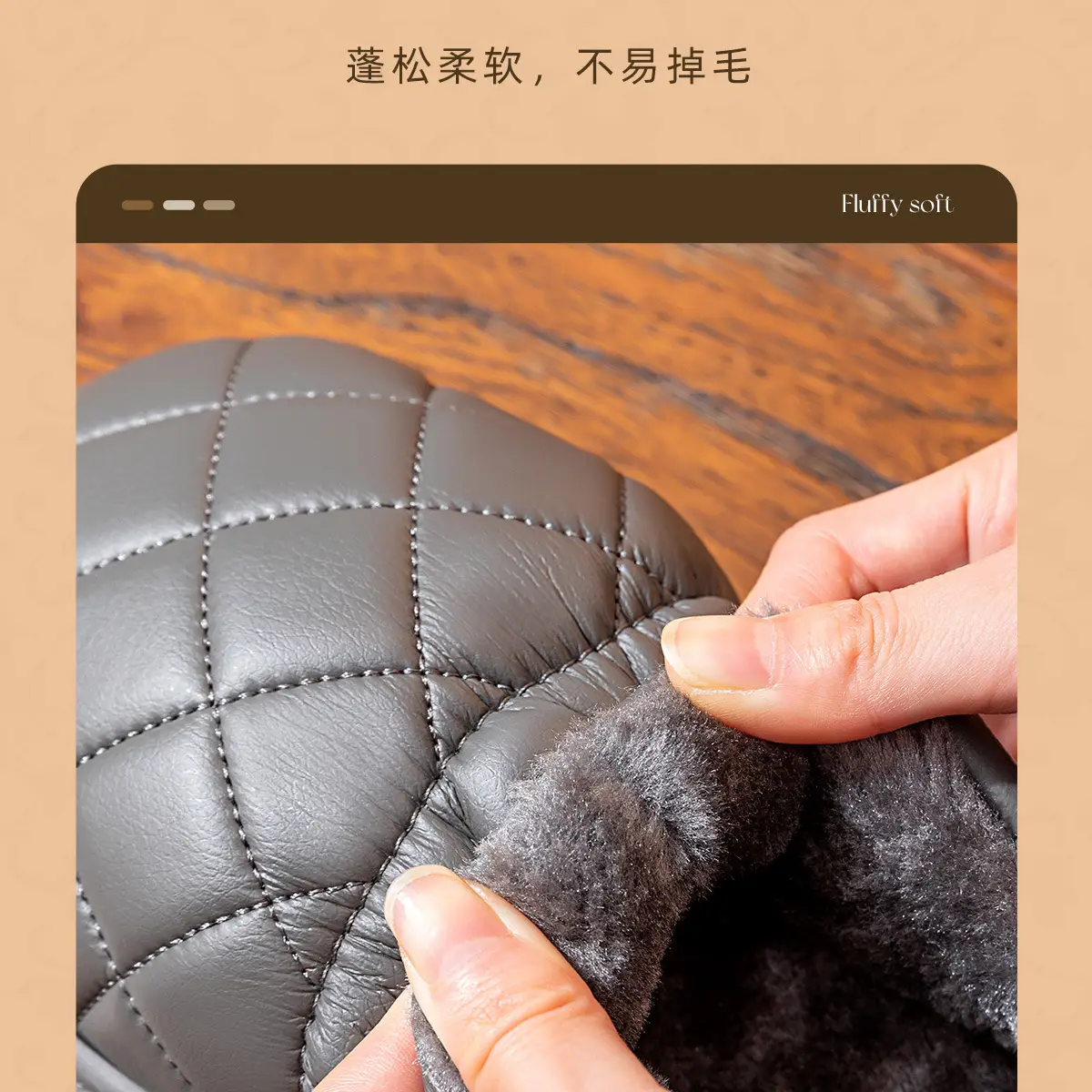 Women's Pink Quilted Slippers with Warm Fleece Lining — feature 6