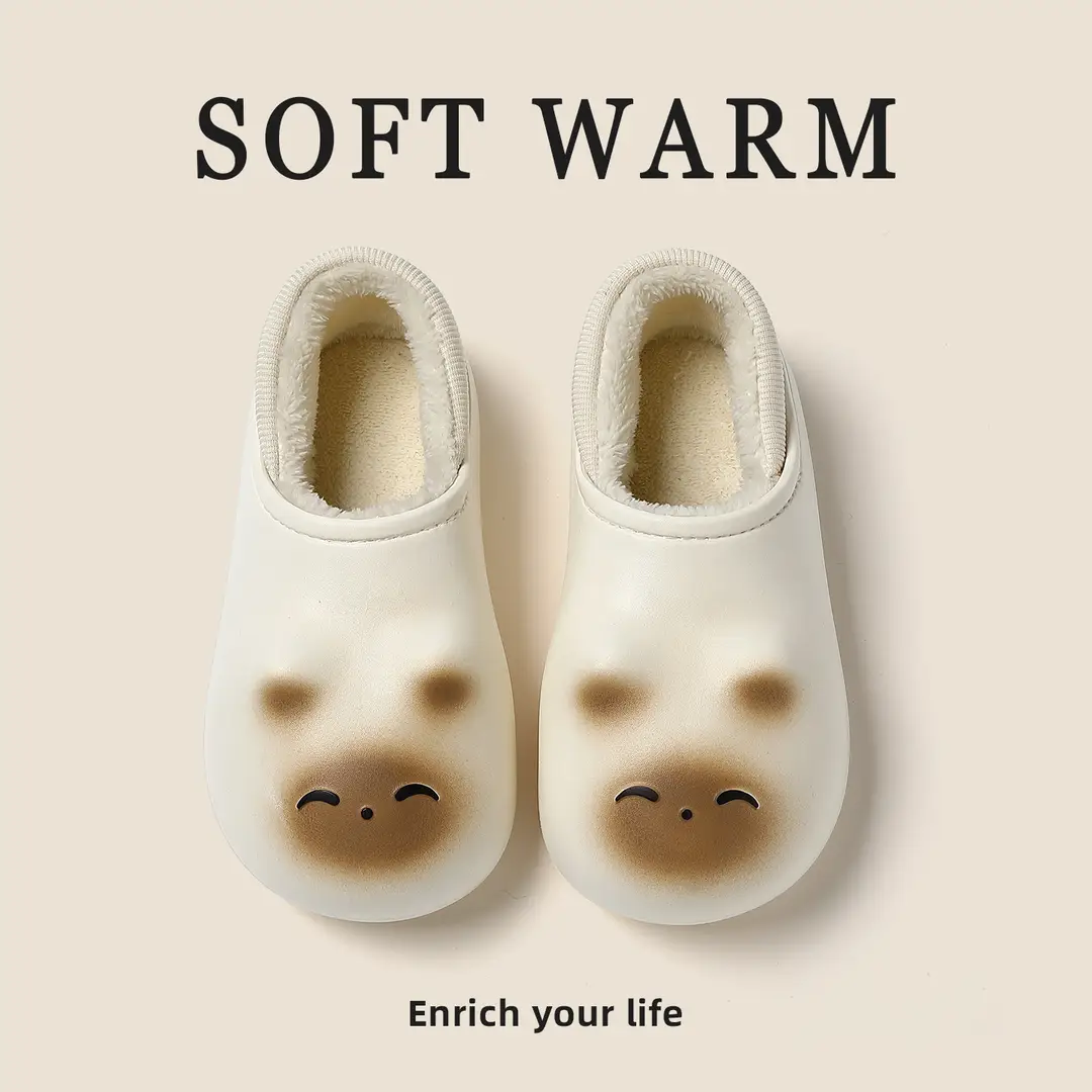 Waterproof Cotton Slippers for Women Autumn and Winter Bag Heel Indoor Home 2025 New Warm Thick-Soled Non-Slip Fleece-Lined Cotton Shoes - Image 4