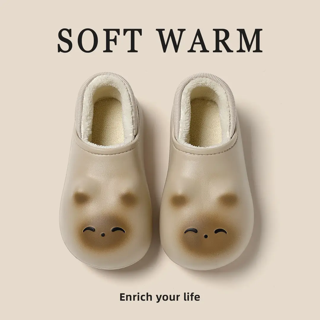 Waterproof Cotton Slippers for Women Autumn and Winter Bag Heel Indoor Home 2025 New Warm Thick-Soled Non-Slip Fleece-Lined Cotton Shoes - Image 2