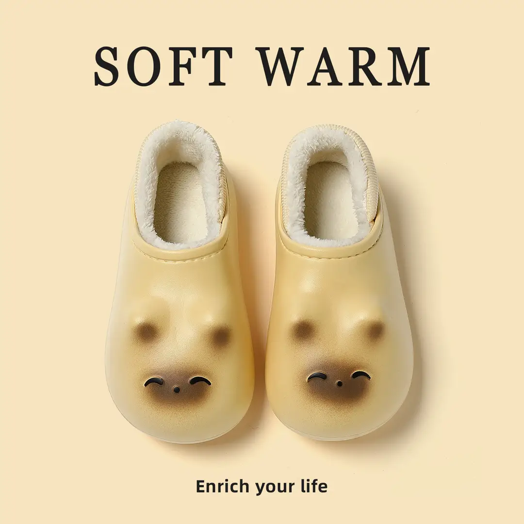 Waterproof Cotton Slippers for Women Autumn and Winter Bag Heel Indoor Home 2025 New Warm Thick-Soled Non-Slip Fleece-Lined Cotton Shoes - Image 3