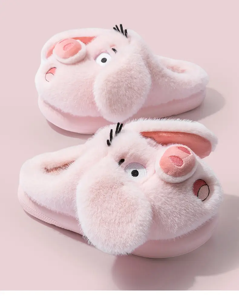 Piggy Cotton Slippers for Women Winter 2025 New Indoor Home Warm Confinement Cartoon Plus Plush Slippers Winter — feature 20