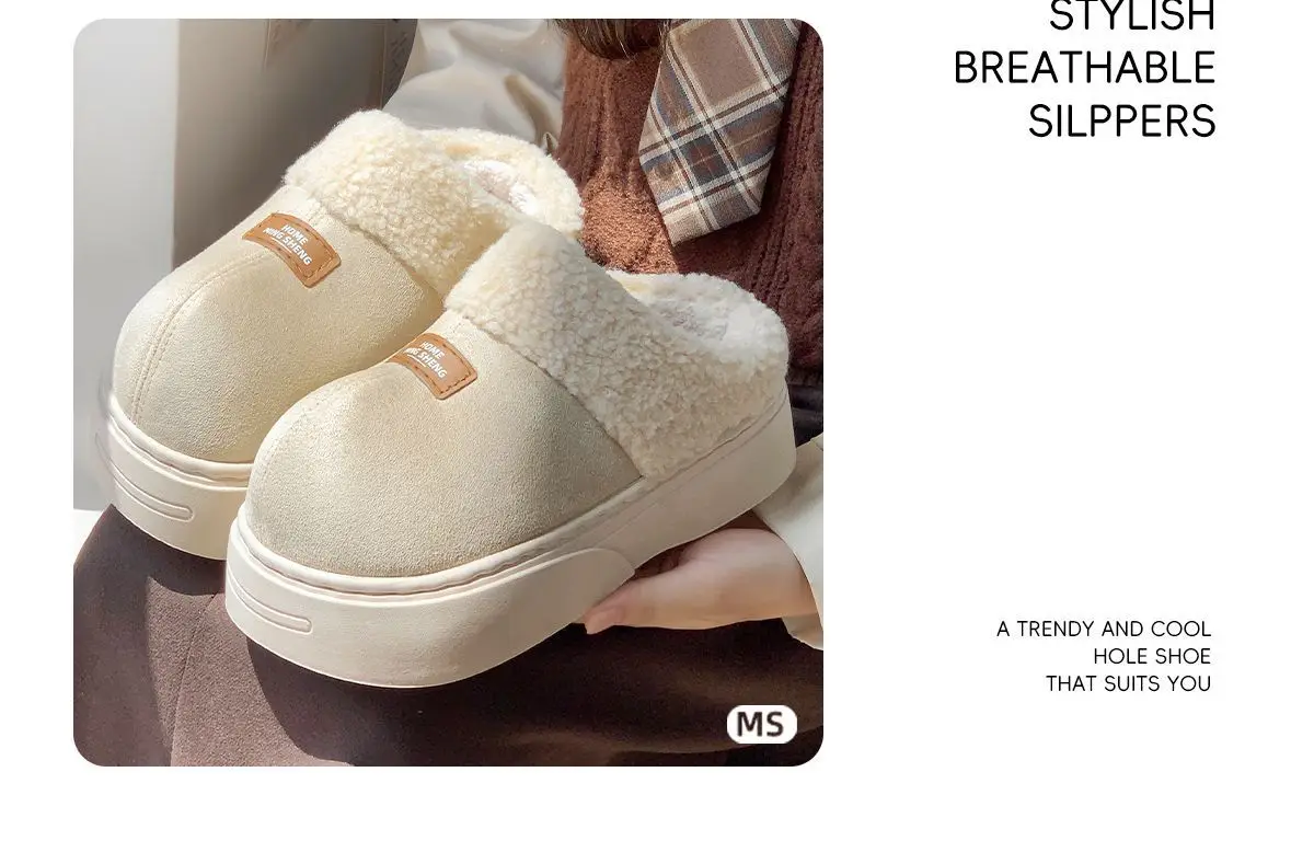 2025 Winter Women's Warm Fleece Slippers Brown — feature 5