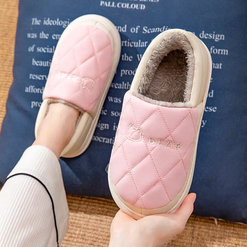 Women Winter Plush Maternity Shoes Blue Orange Waterproof