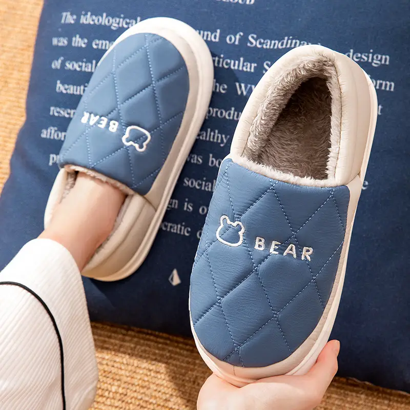Women Winter Plush Maternity Shoes Blue Orange Waterproof