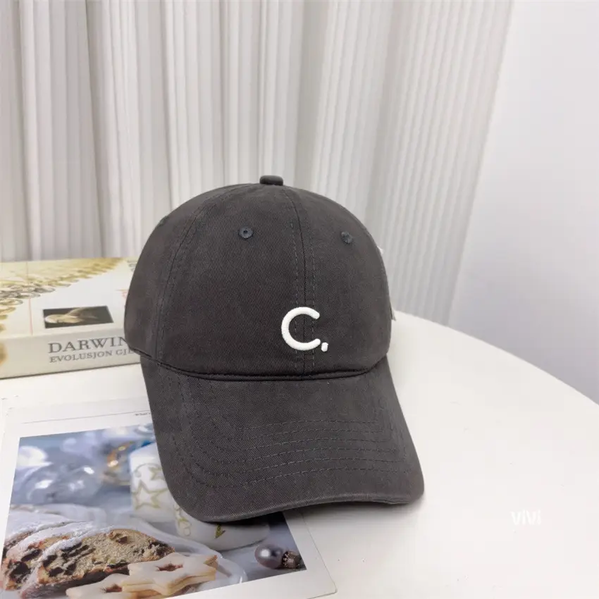 Maroon C-Branded Cotton Baseball Cap for Women - Image 2