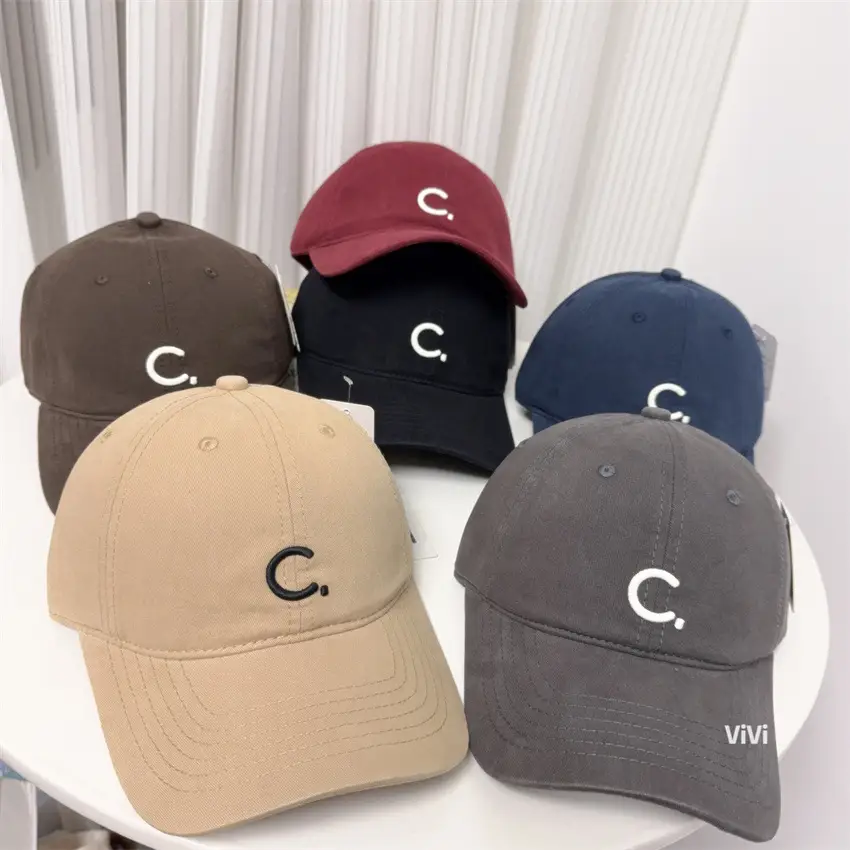 Maroon C-Branded Cotton Baseball Cap for Women — feature 1