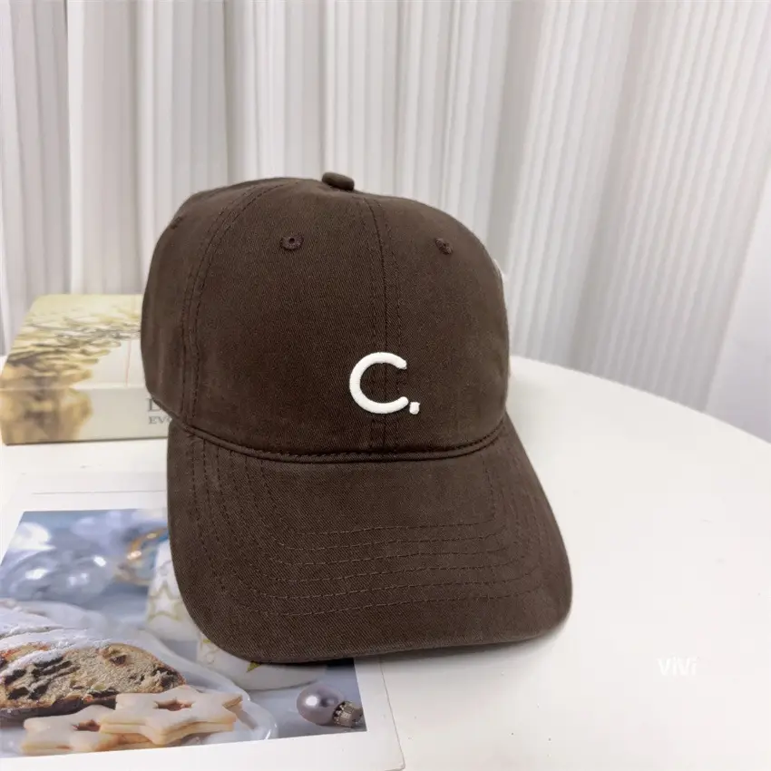 Maroon C-Branded Cotton Baseball Cap for Women - Image 6
