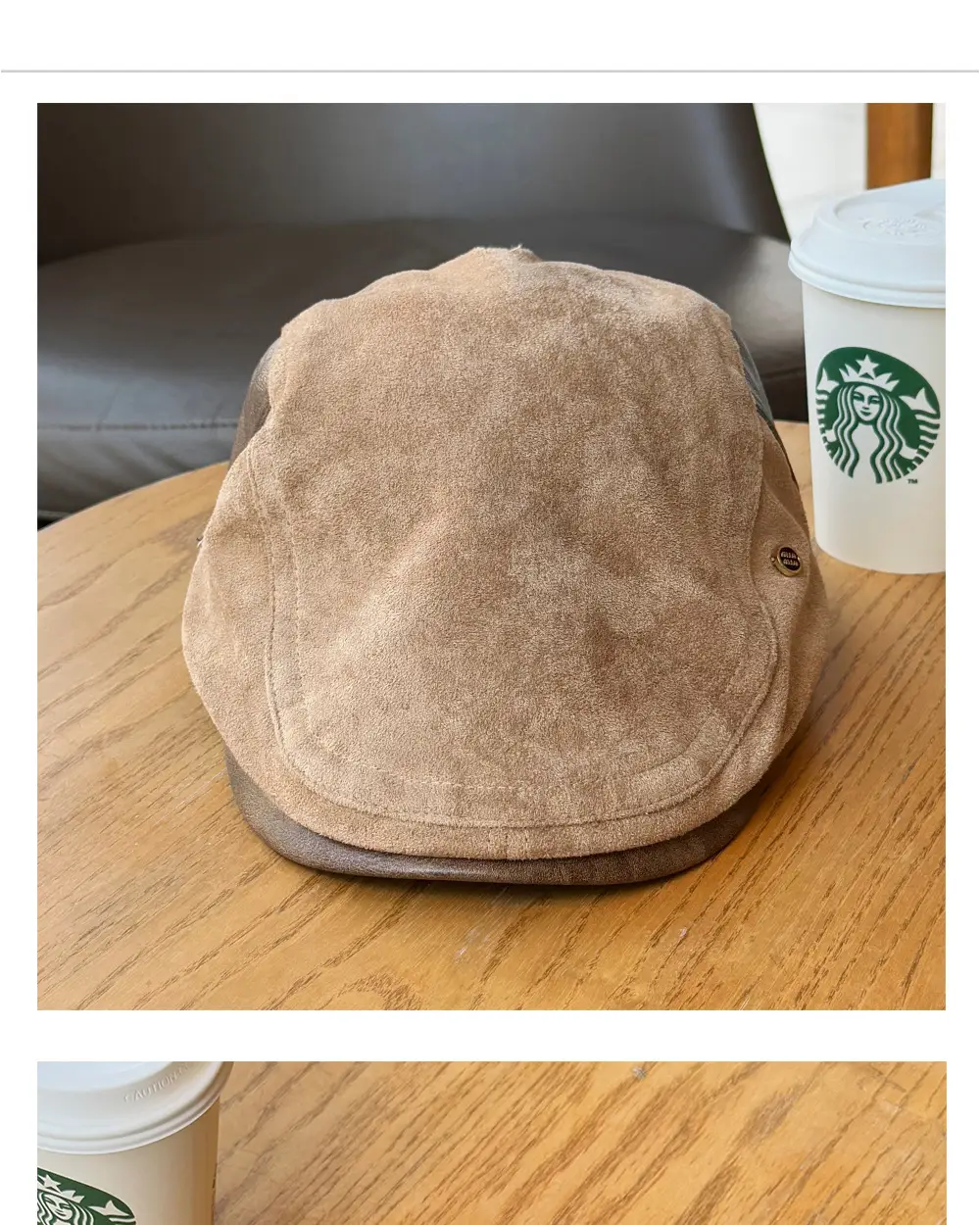 Women British Newsboy Cap Suede Duckbill Brown — feature 8